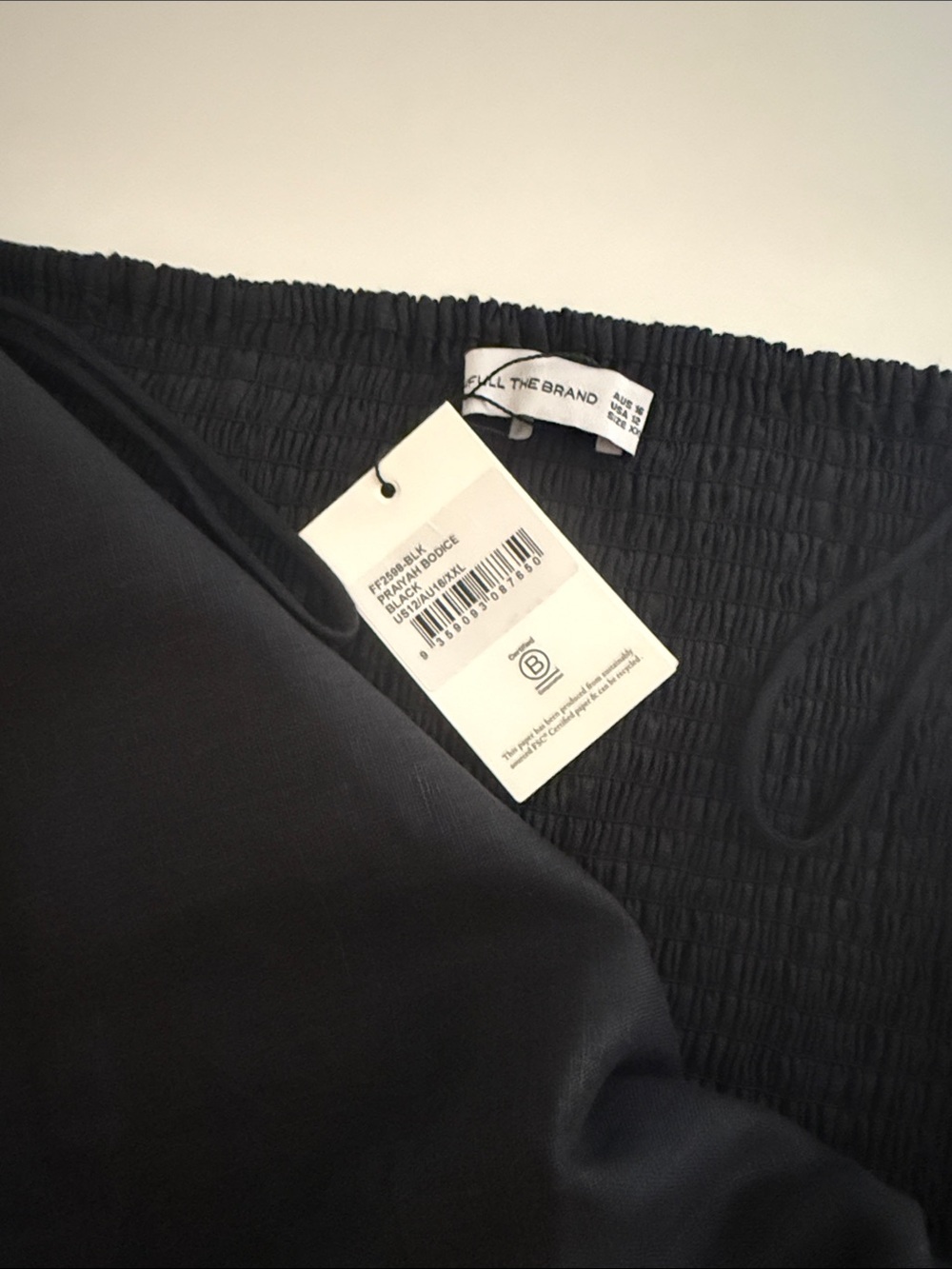 Faithfull the Brand Black Linen Set Nelli Maxi Skirt & Strapless Crop Top SZ 12 - Picture 5 of 16